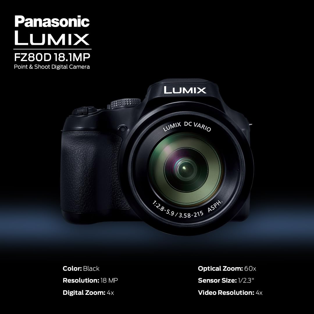 Amazon.com : Panasonic LUMIX FZ80D 18.1MP Point & Shoot Digital